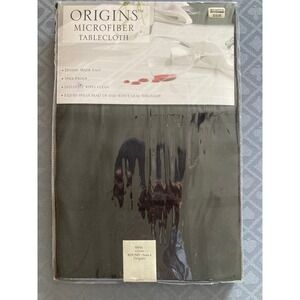 ORIGINS Microfiber Tablecloth 60in Round Black Spill Proof Dining